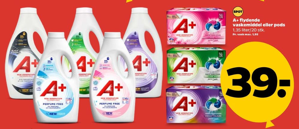 A+, Vaskemiddel-tabs