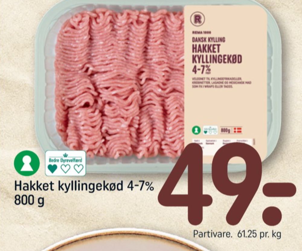 Rema 1000, Hakket kylling 4-7%