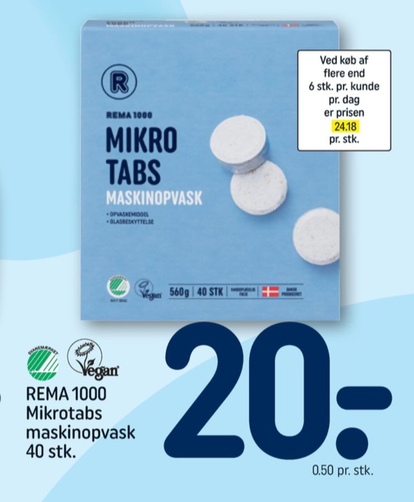 Rema 1000, Maskinopvask-tabs