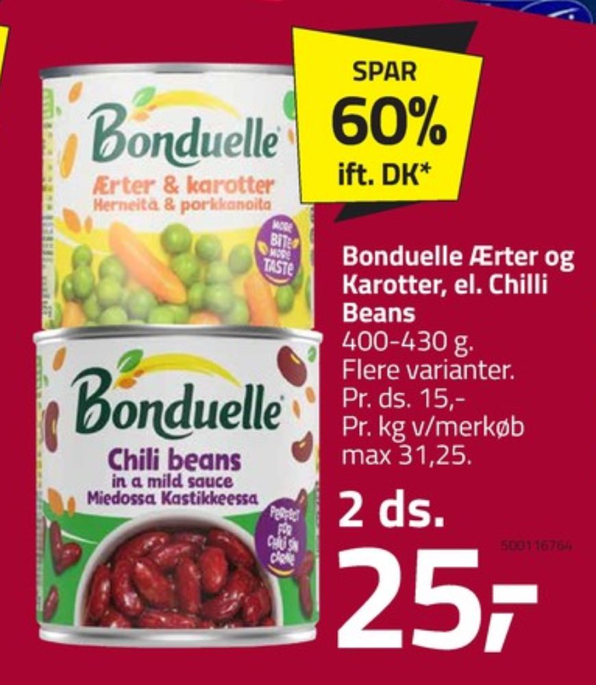 Bonduelle, Bønner
