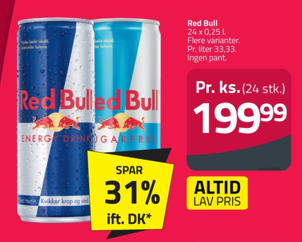 Red Bull Sugarfree, Energidrik 24 pk.