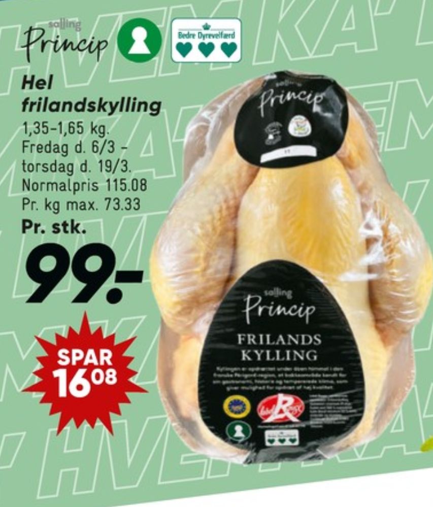 Salling Princip, Kylling