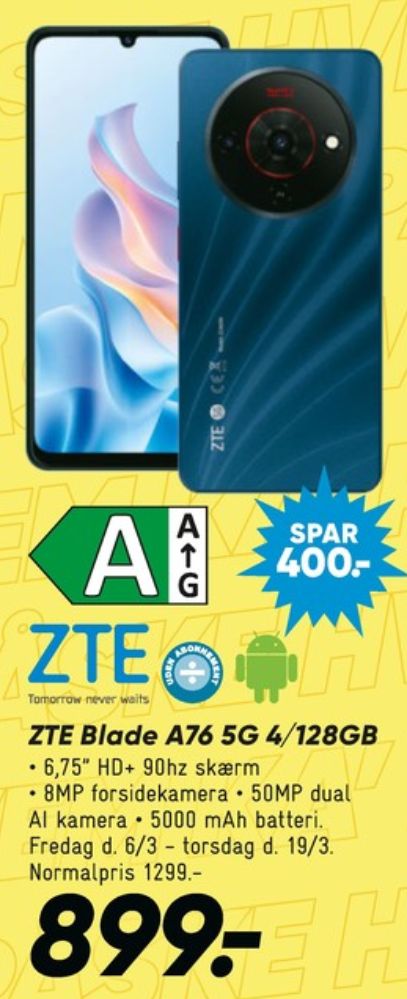 ZTE Blade A76, Mobiltelefon