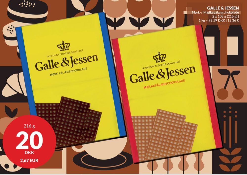 Galle & Jessen, Pålægschokolade Mælk