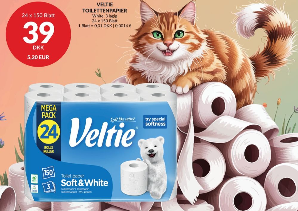 Veltie, Toiletpapir