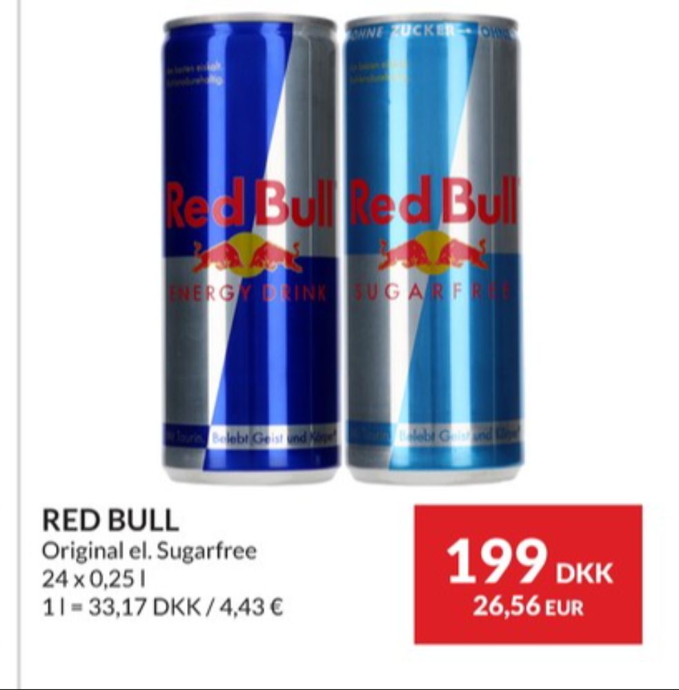 Red Bull Sugarfree, Energidrik 24 pk.