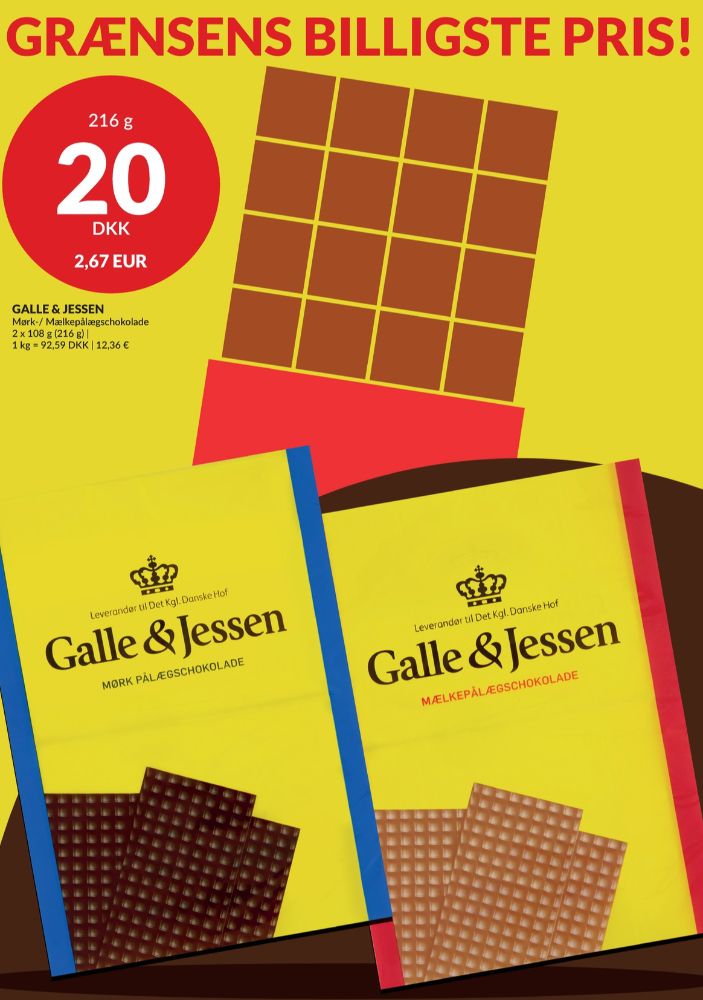 Galle & Jessen, Pålægschokolade Mælk