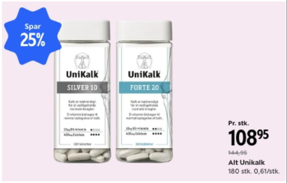 Unikalk, Kosttilskud