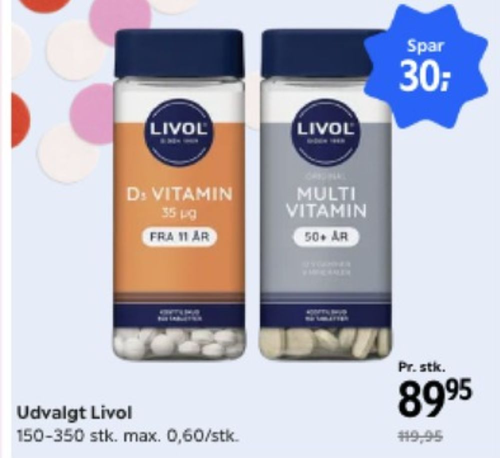 Livol Multi, Vitaminer