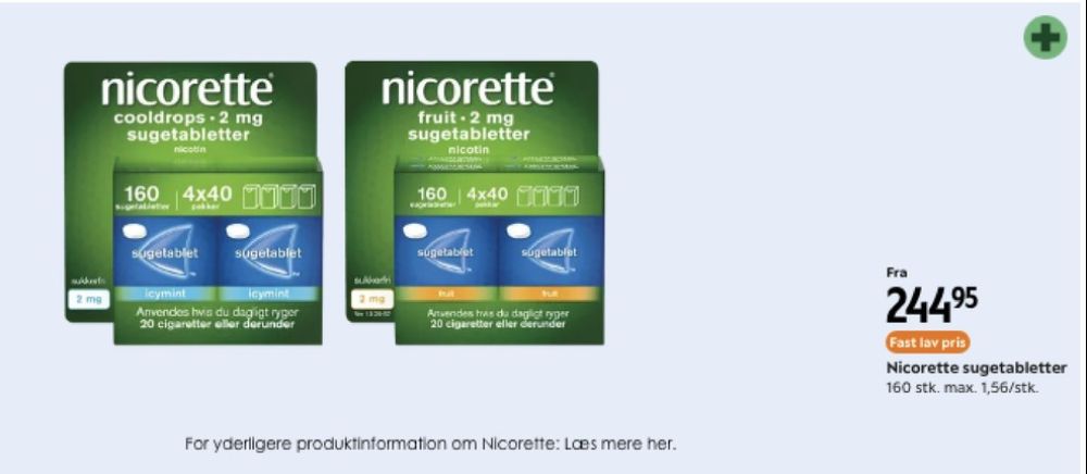 Nicorette, Sugetabletter