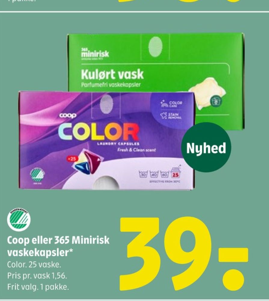 Coop 365 Minirisk, Vaskemiddel-tabs