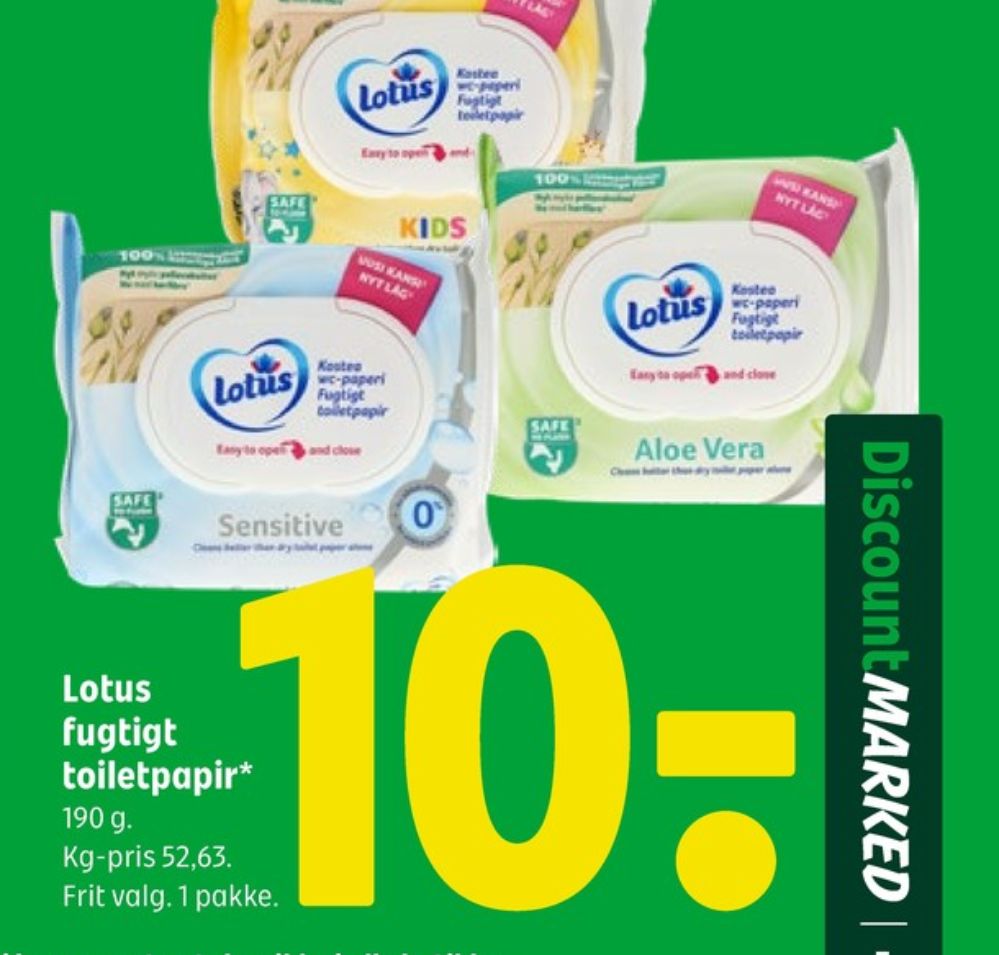 Lotus Moist Sensitive, Fugtigt toiletpapir