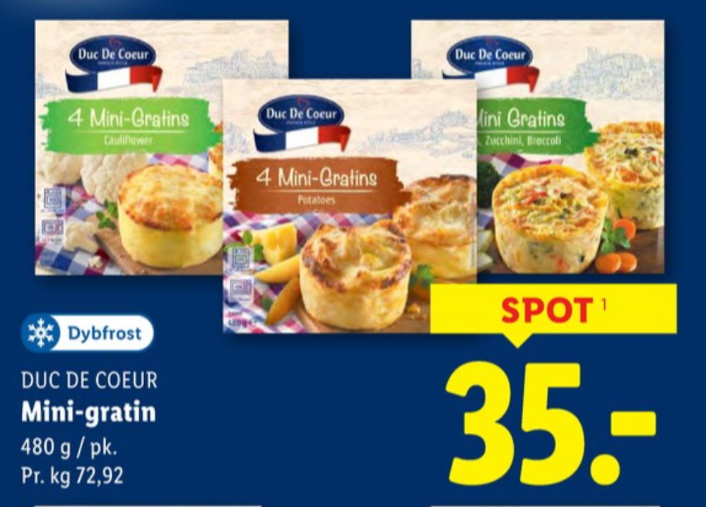 Duc De Coeur, 4 Mini Gratins Karotte, Zucchini, Broccoli