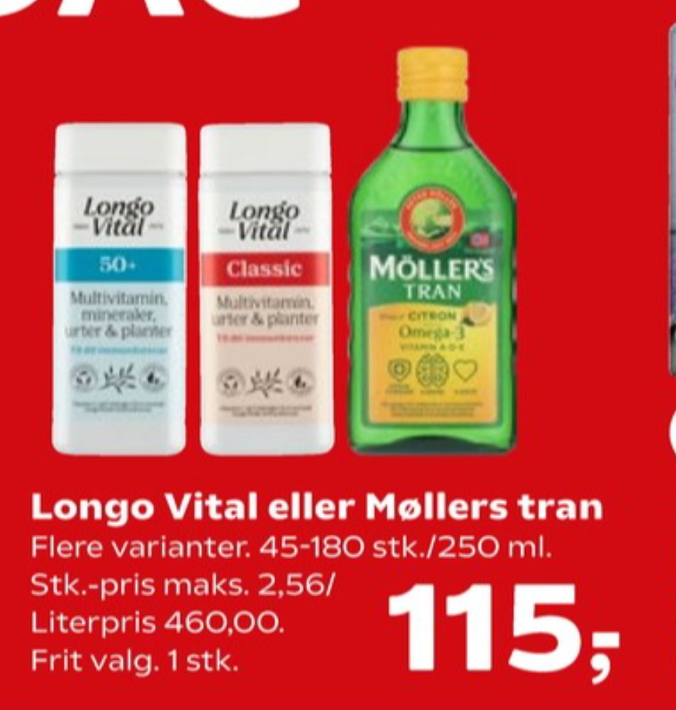 Longo Vital, Vitaminer