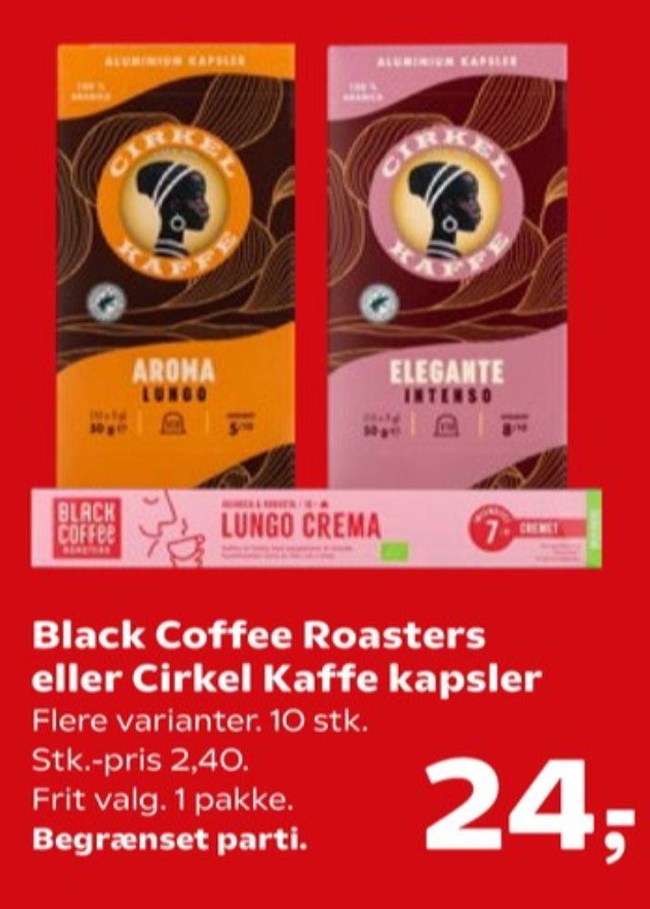 Black Coffee Lungo Crema, Kaffekapsler