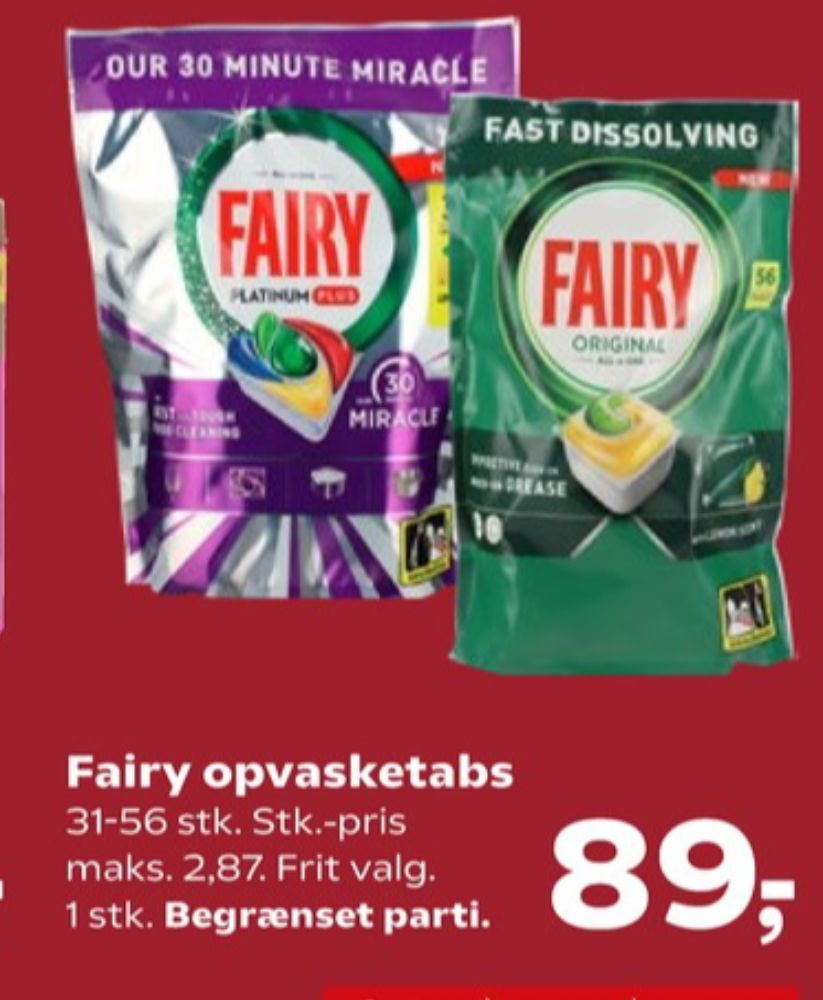 Fairy, Maskinopvask-tabs