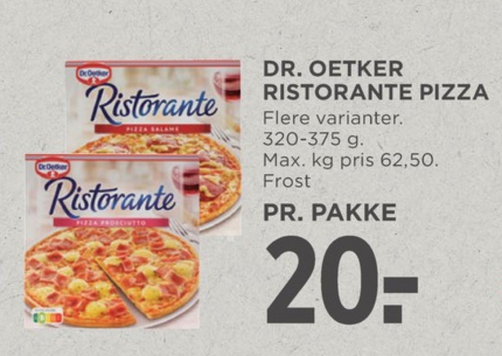 Ristorante, Pizza Prosciutto