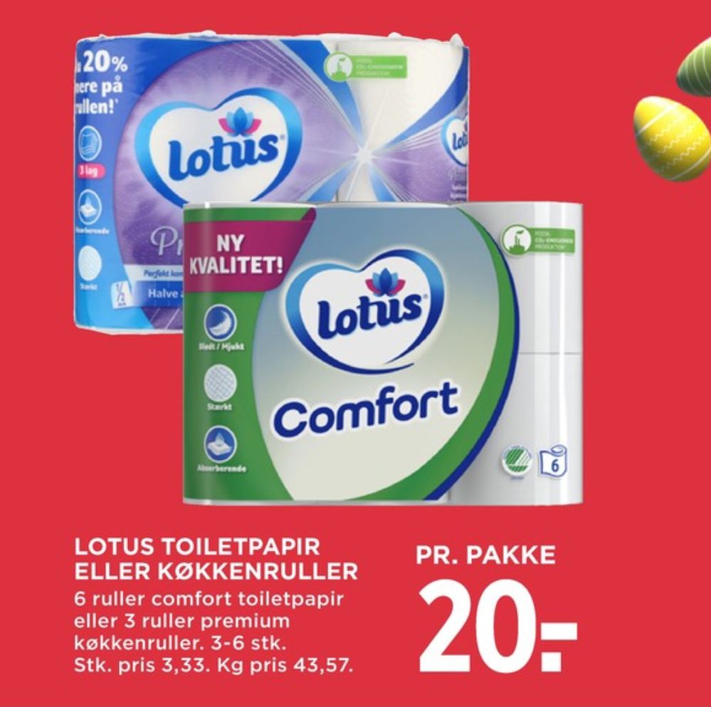 Lotus Comfort, Toiletpapir