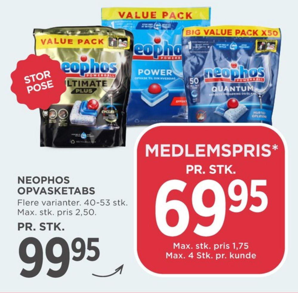 Neophos, Maskinopvask-tabs