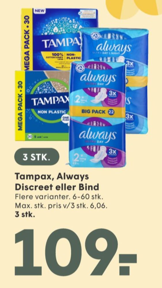 Tampax, Tamponer