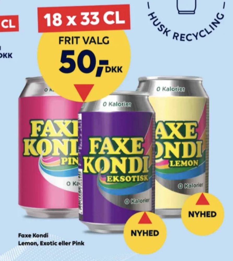Faxe Kondi 0 Kalorier Pink Lemonade, Sportssodavand 18 pk.