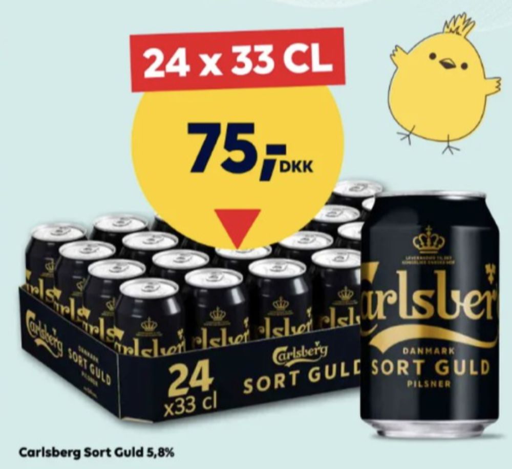Carlsberg Sort guld, Øl 24 pk.