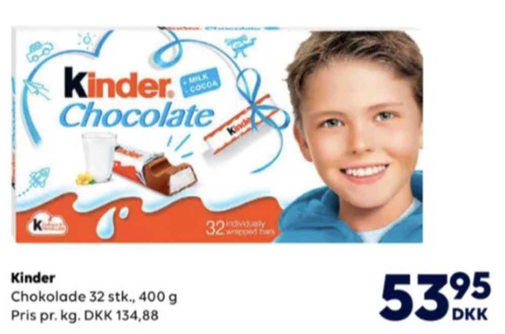 Kinder Chocolate, Chokoladestænger