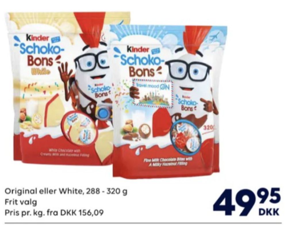 Kinder Schoko Bons White, Chokoladeposer