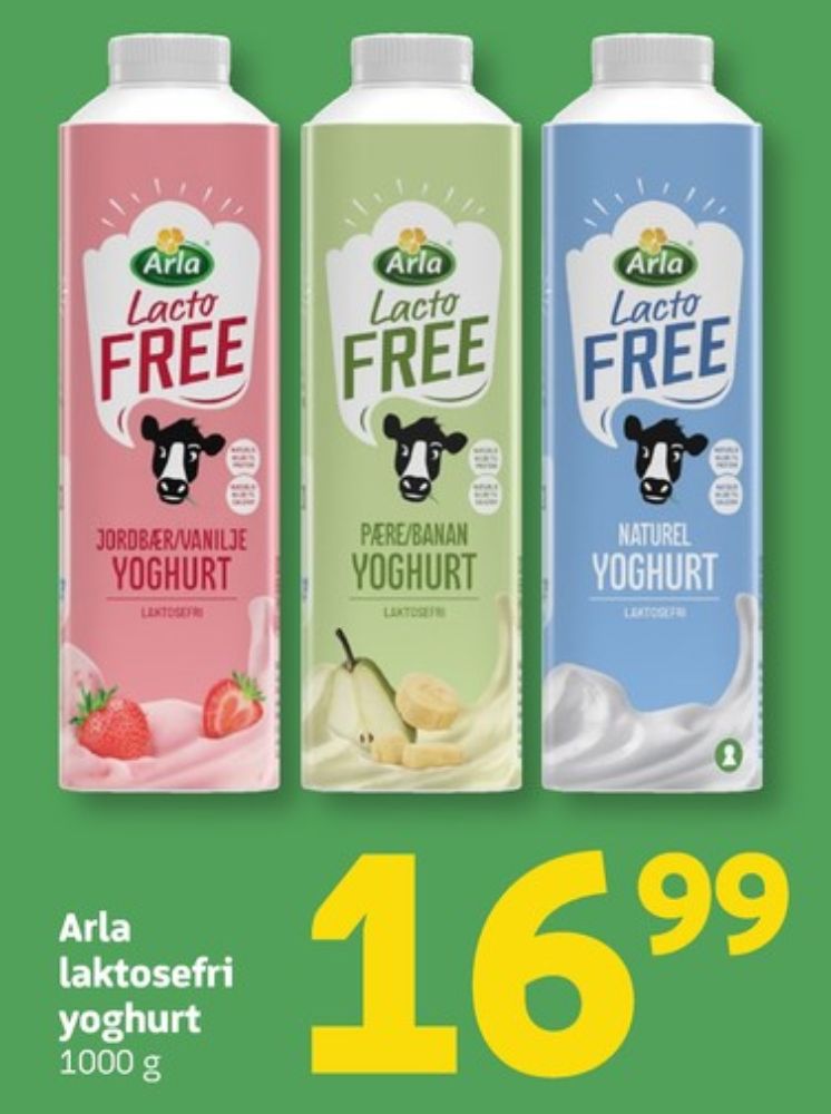 Arla Lacto FREE, Jordbær & Vanilje Yoghurt 