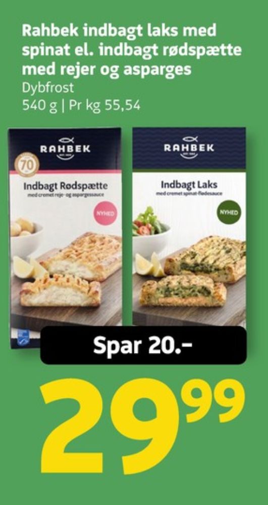 Rahbek, Indbagt Laks med cremet spinat-flødesauce