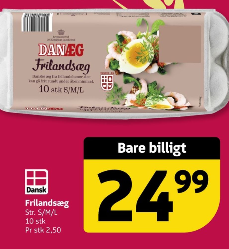 Danæg, Frilandsæg S/M/L