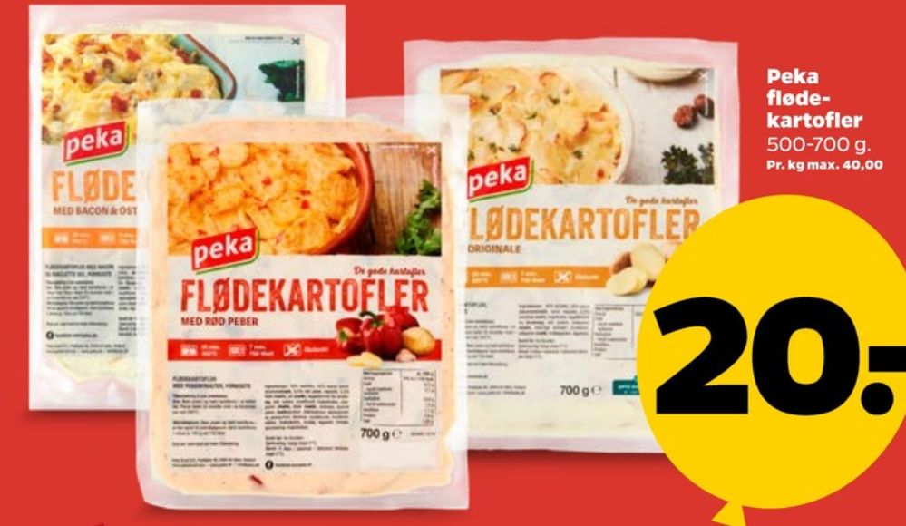 Peka, Flødekartofler med Bacon & Ost