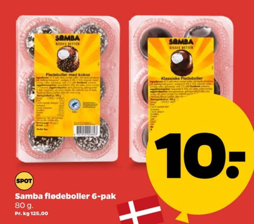 Samba, Flødeboller Kokos