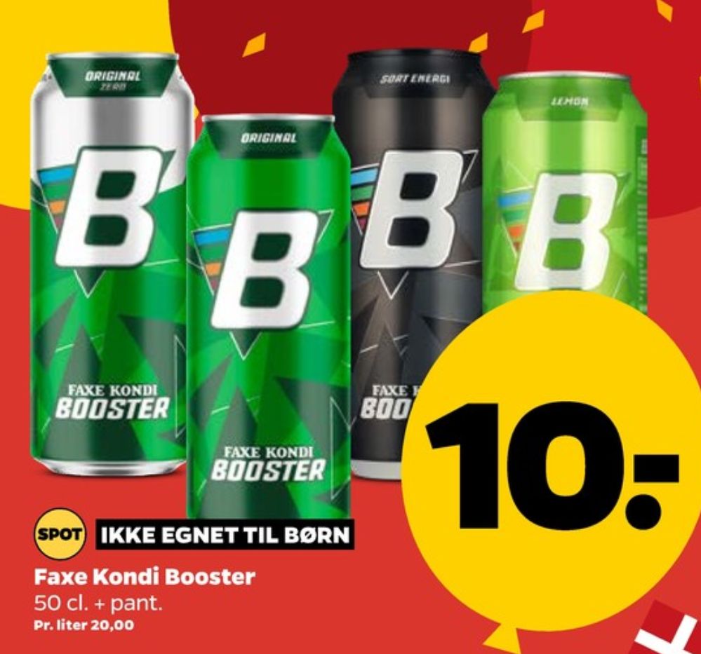 Faxe Kondi Booster Original Zero, Energidrik