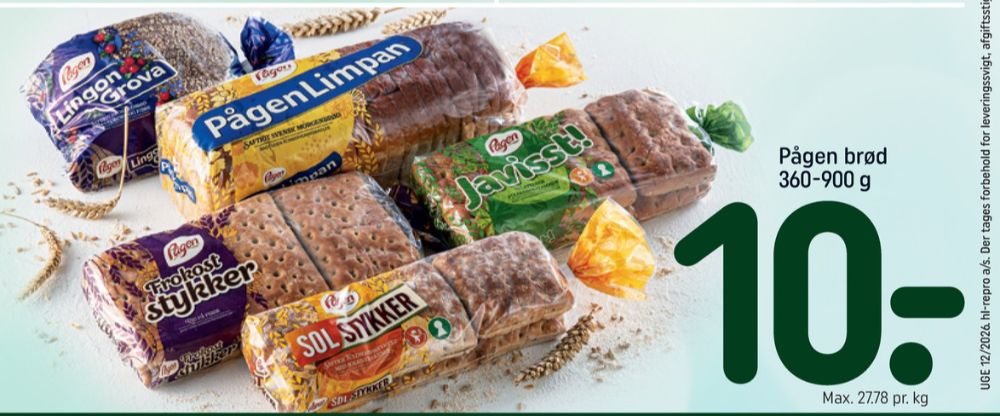 Pågen Limpan, Brød