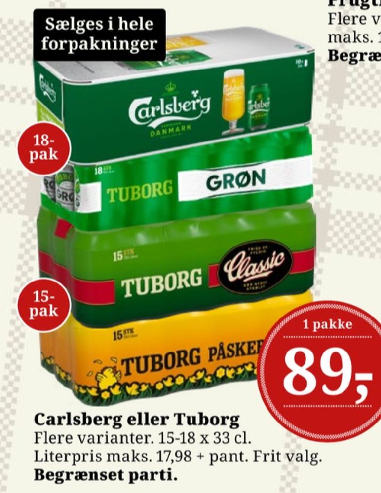 Carlsberg Pilsner, Øl 18 pk.
