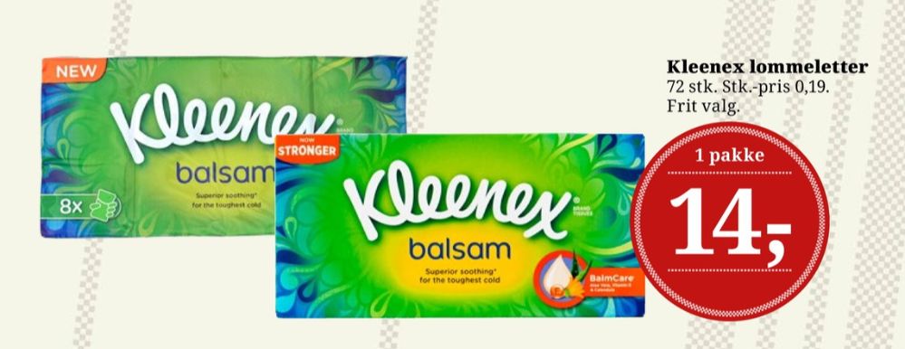 Kleenex, Lommetørklæder