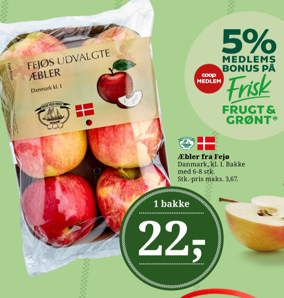 Fejø Dansk Kernefrugt, Æbler