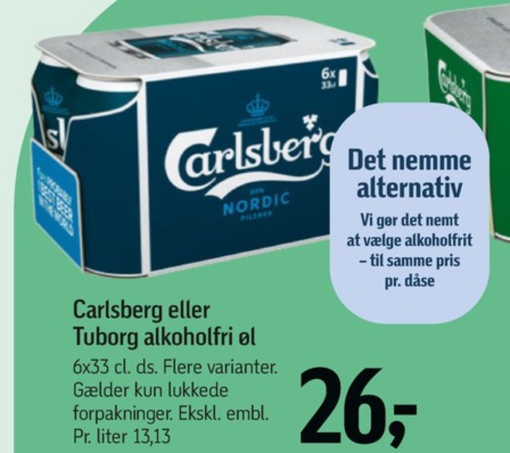 Tuborg Classic 0,0, Øl - Alkoholfri 6 pk.