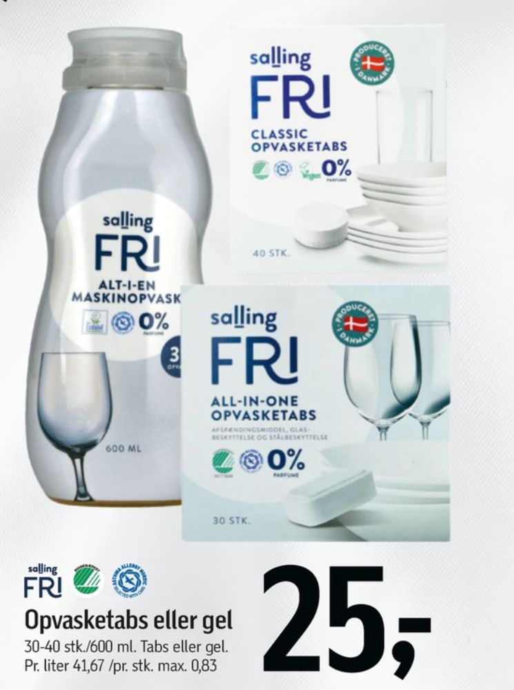 Salling Fri, Maskinopvask-tabs