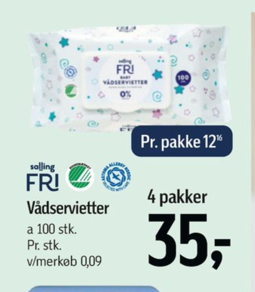 Salling Fri, Vådservietter