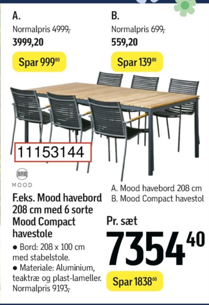 Mood, Havemøbelsæt