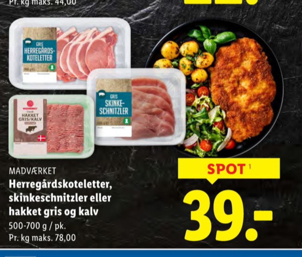 Hakket kalv og grisekød