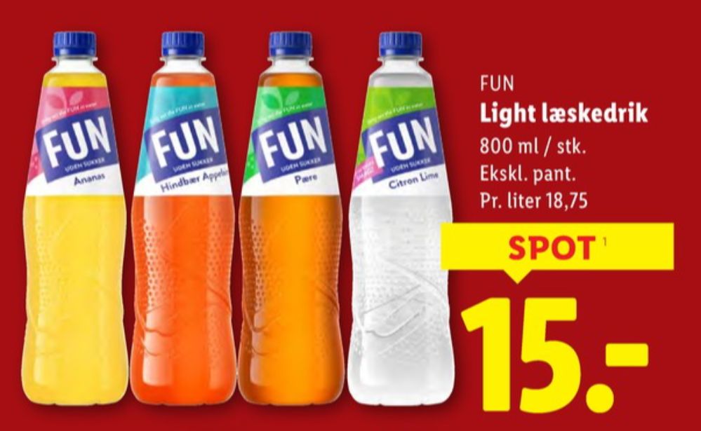 Fun Light, Hindbær & Orange Læskedrik