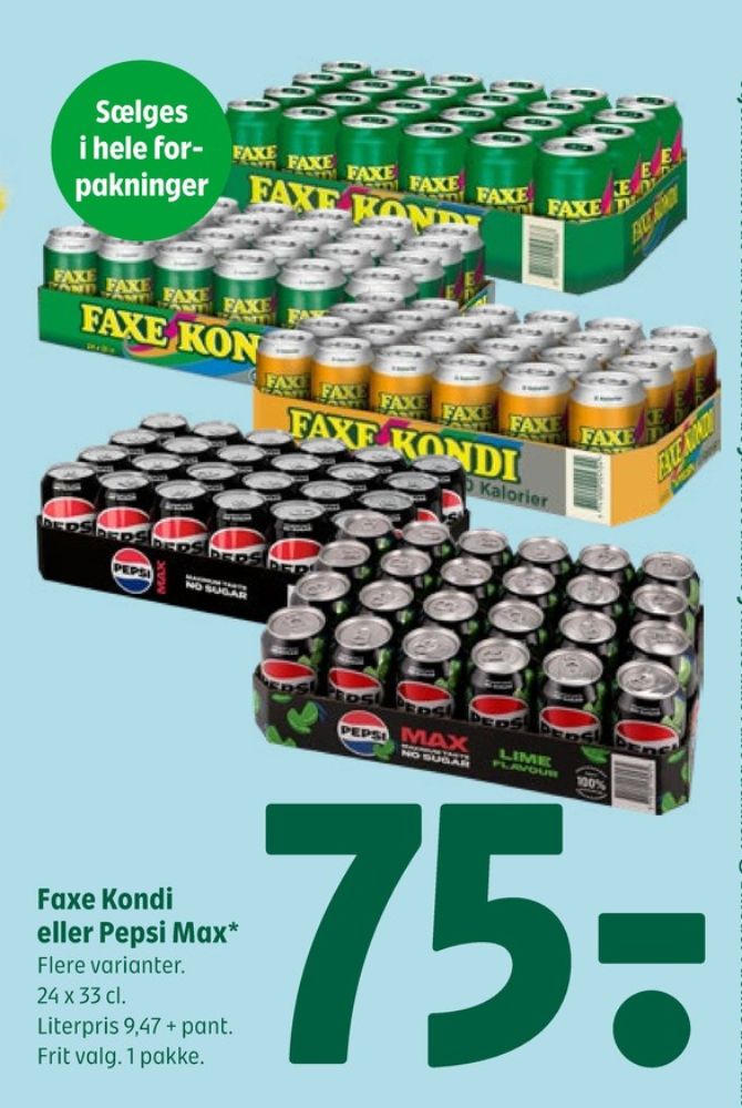Faxe Kondi 0 Kalorier Appelsin, Appelsinsodavand 24 pk.