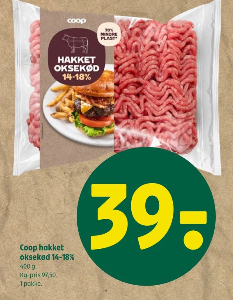 Coop, Hakket oksekød 14-18%