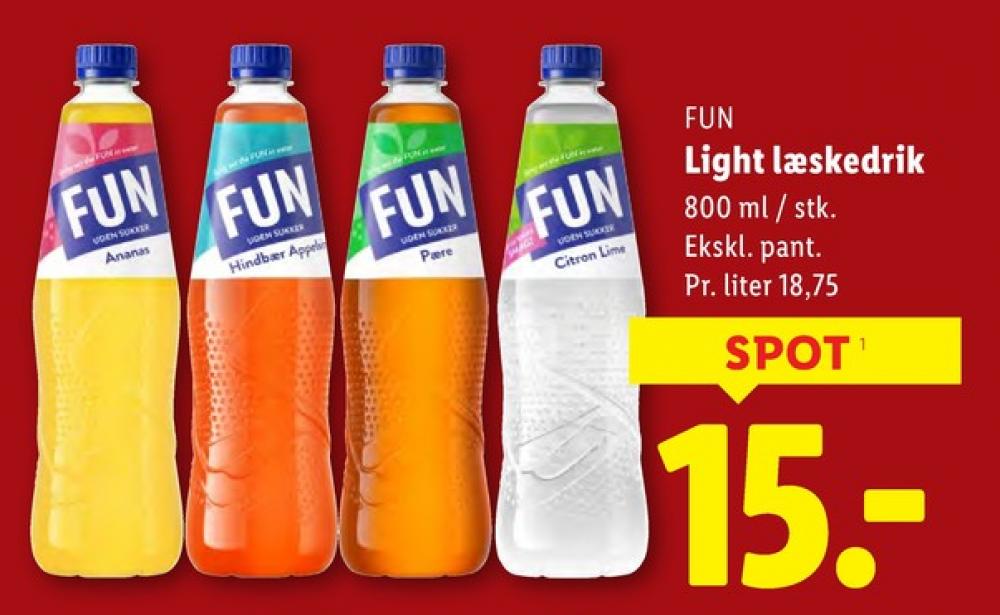 Fun Light, Hindbær & Orange Læskedrik