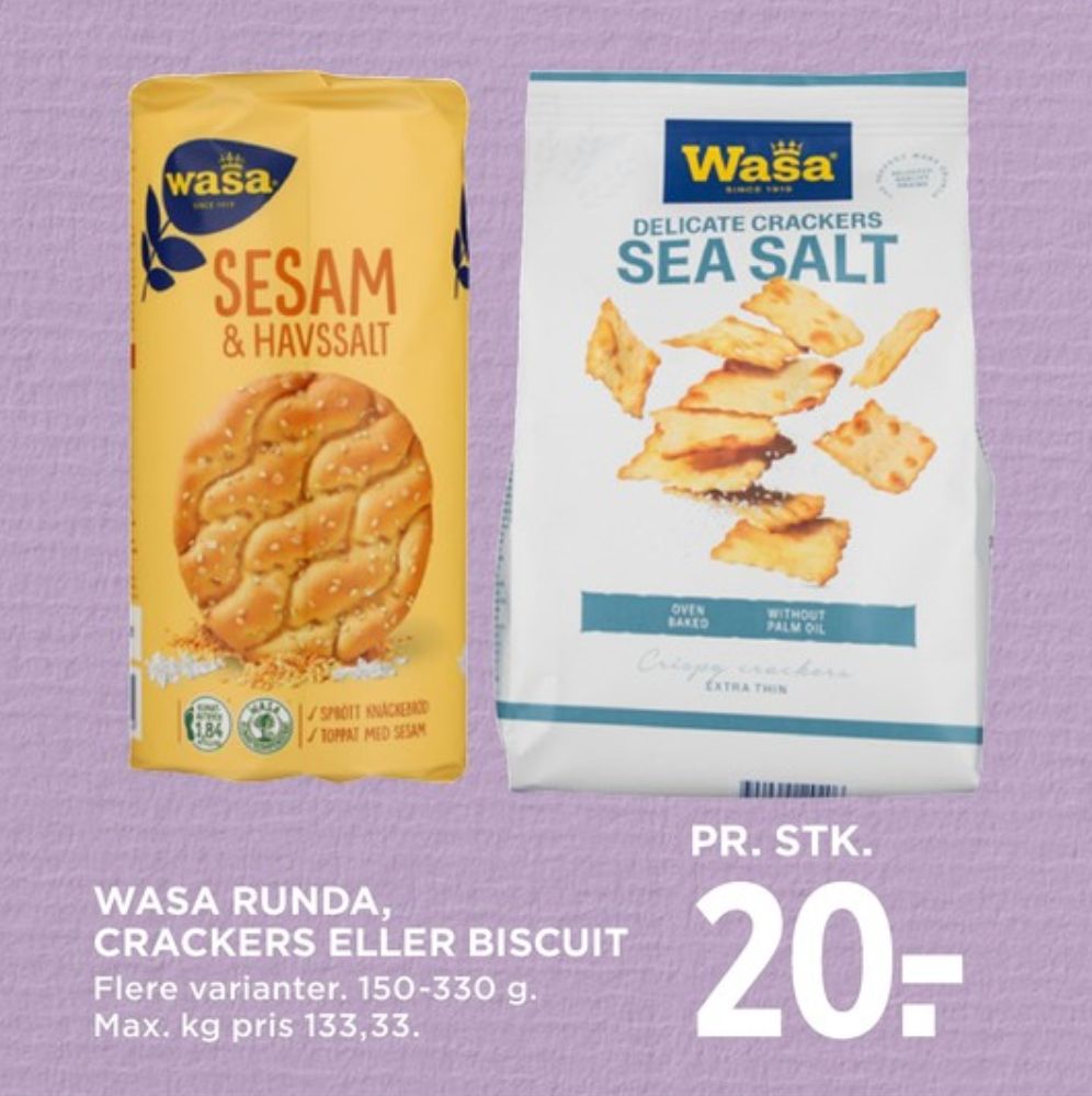Wasa, Sesam & Havsalt knækbrød