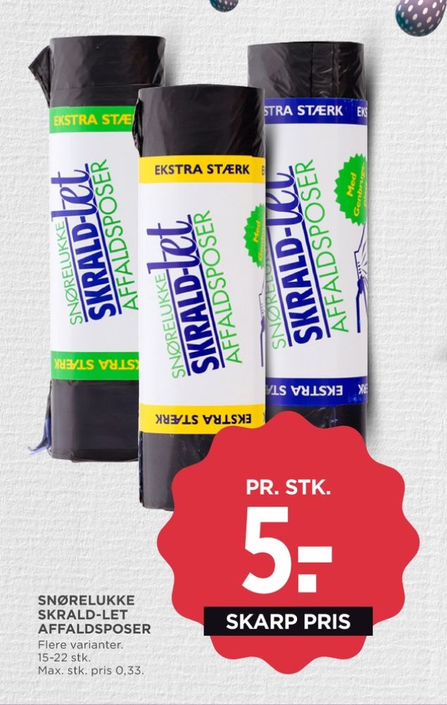 Skrald-let, Affaldsposer