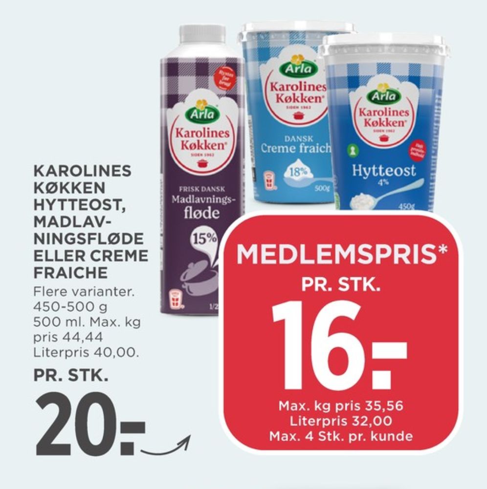Karolines, Hytteost 4,5%